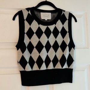 Victor Glemaud black & white sweater vest
